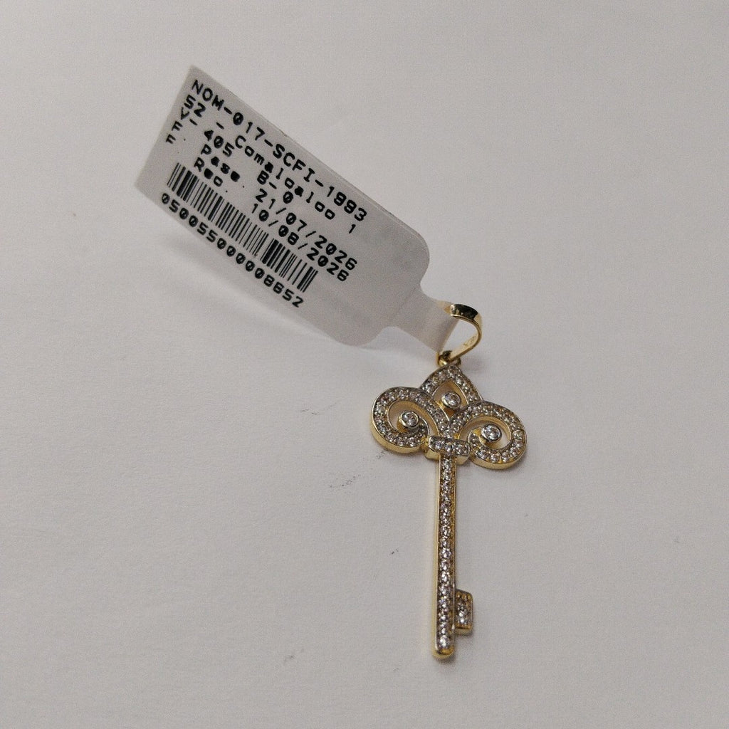 DIJE LLAVE C CIRCONIAS 14K 1.6 GR (NUEVO)