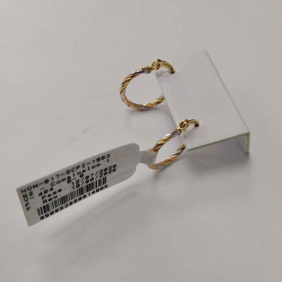 ARETES ARRACADAS COMBINADAS 14K 2 GR (NUEVO)