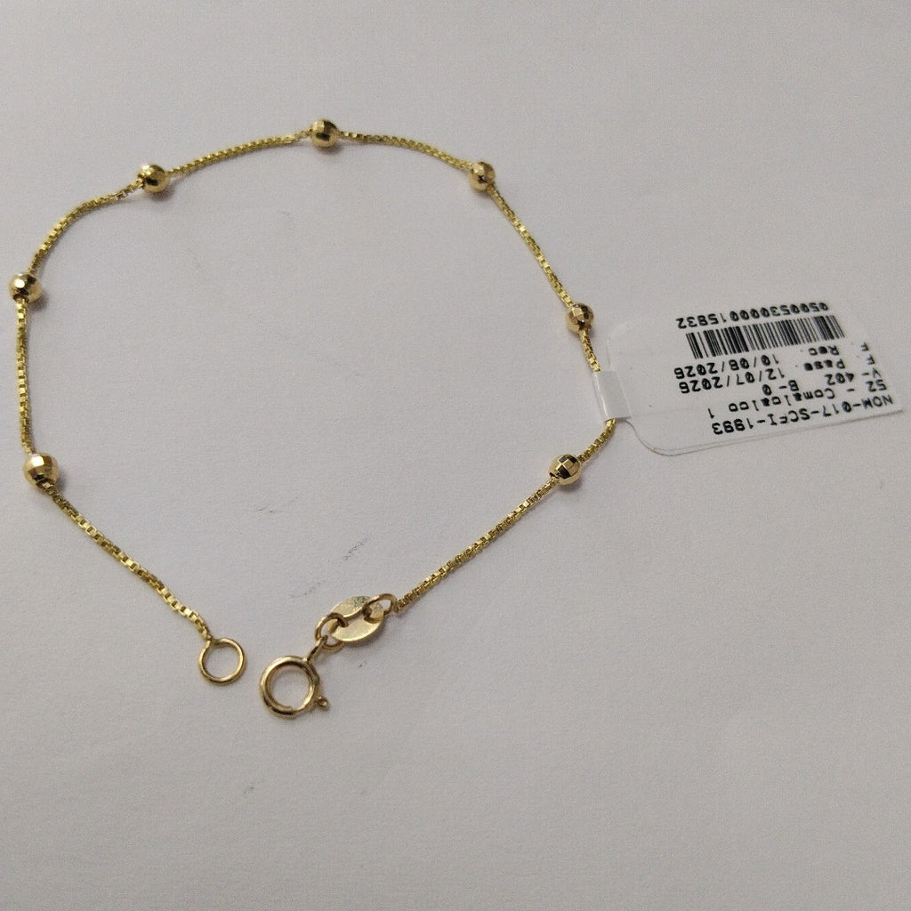 PULSERA ESPECIAL CON BOLITAS 14K 18 CM 1.4 GR (NUEVO)