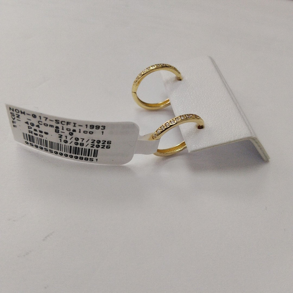 ARETES HUGGIES C CIRCONIA 14K 1.7 GR (NUEVO)