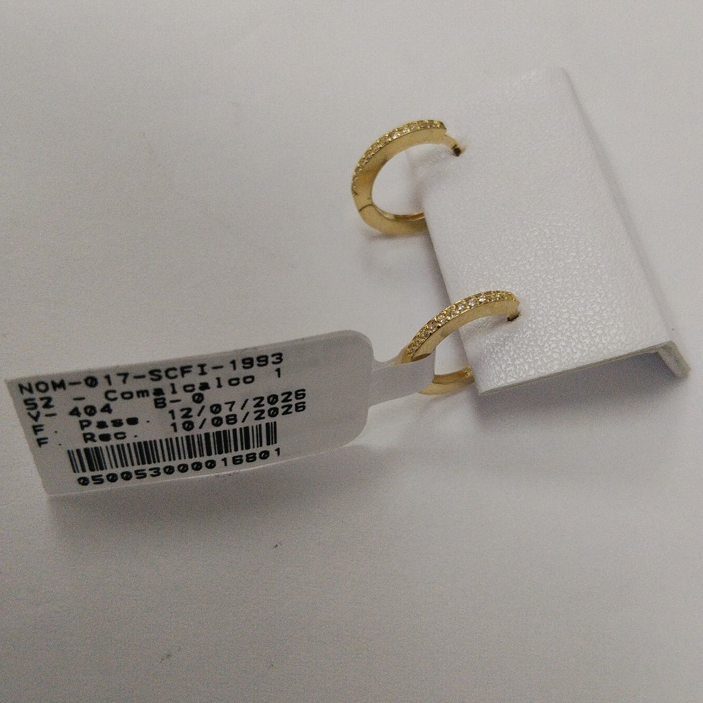 ARETES ARRACADAS CON CIRCONIAS 14K 1.2 GR (NUEVO)