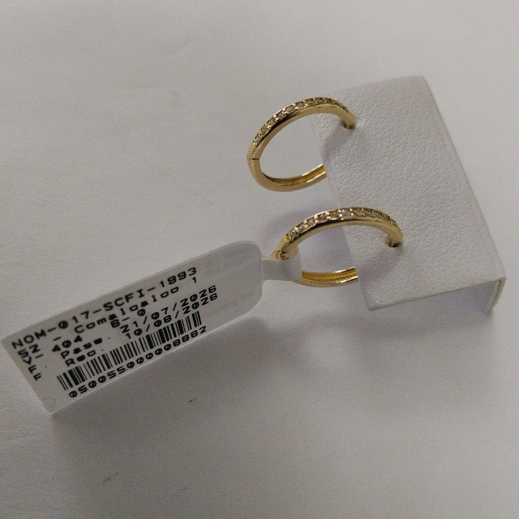 ARETES HUGGIES C CIRCONIA 14K 1.8 GR (NUEVO)