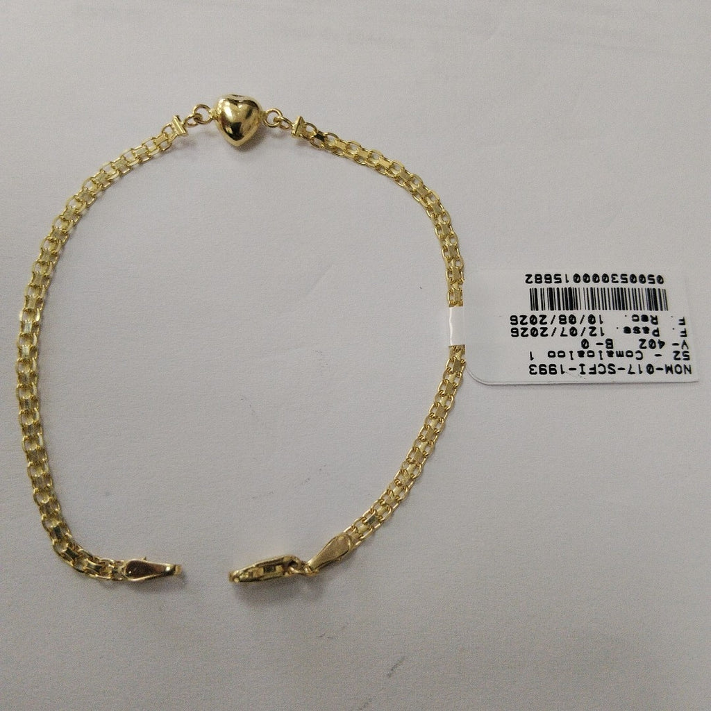 PULSERA ESPECIAL C CORAZON 14K 18 CM 2.7 GR (NUEVO)
