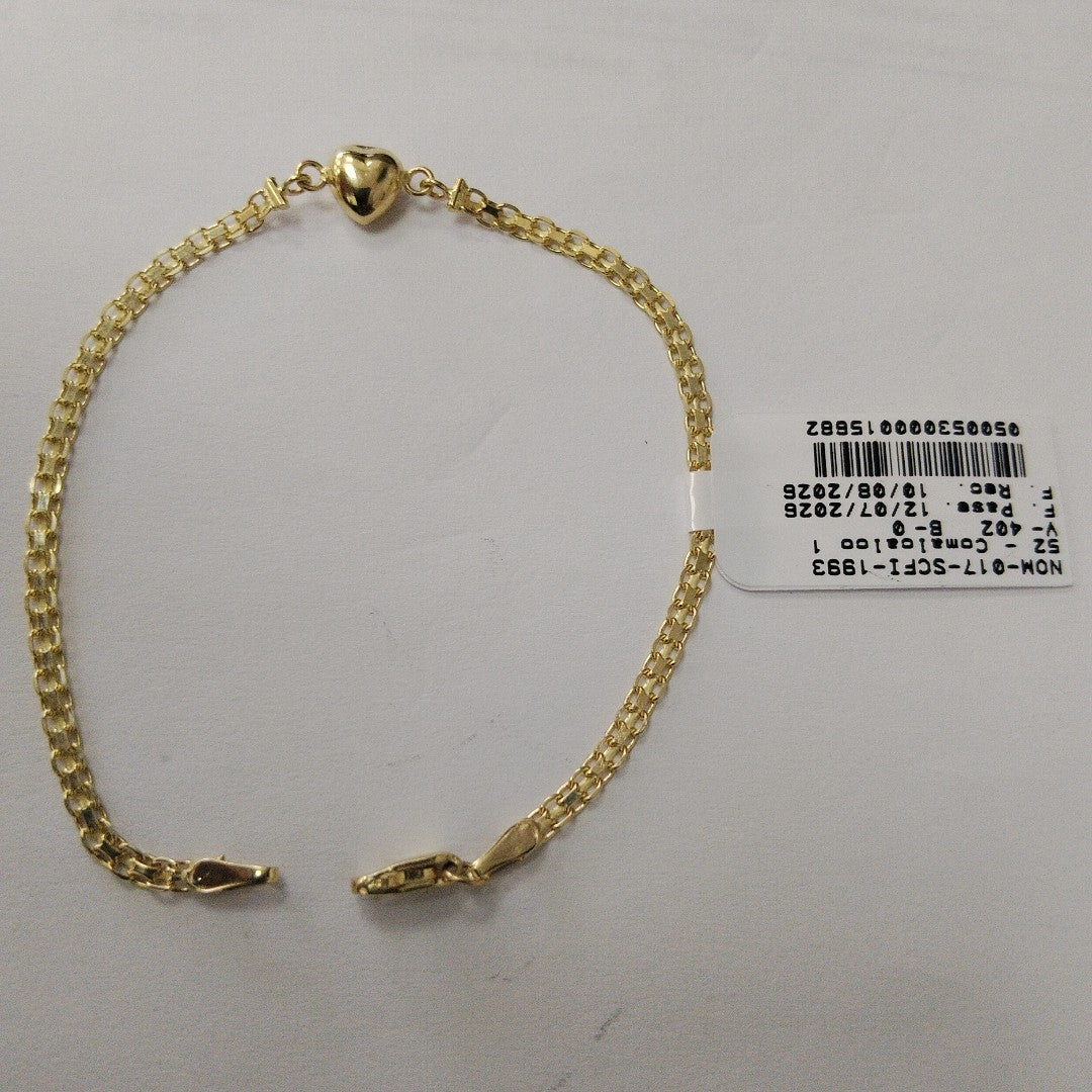 PULSERA ESPECIAL C CORAZON 14K 18 CM 2.7 GR (NUEVO)