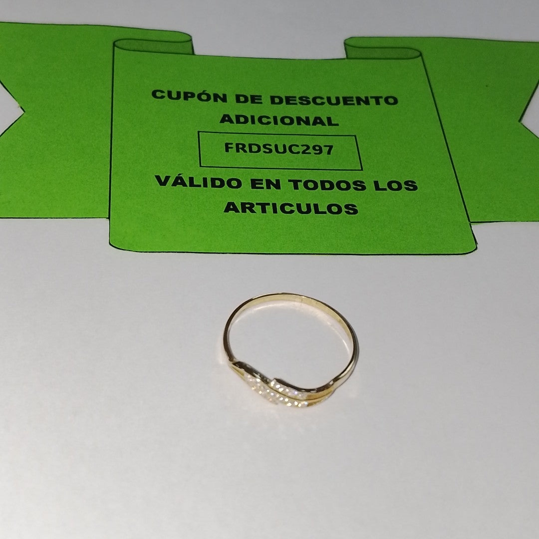ANILLOS C CIRCONIAS 14K TALLA 8 0.8 GR (NUEVO)