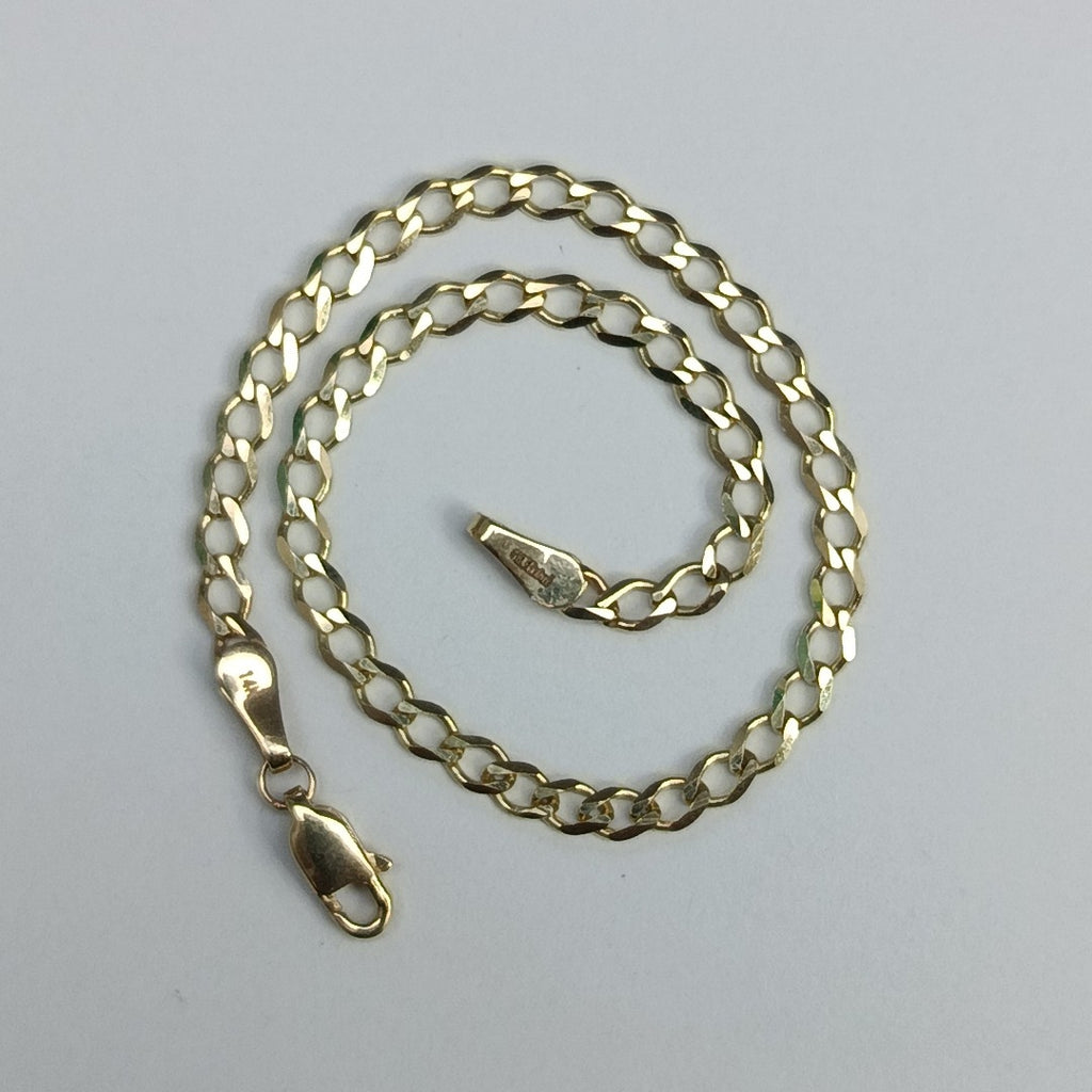 PULSERA TEJIDO BARBADA 14K 21 CM 3.8 GR (NUEVO)