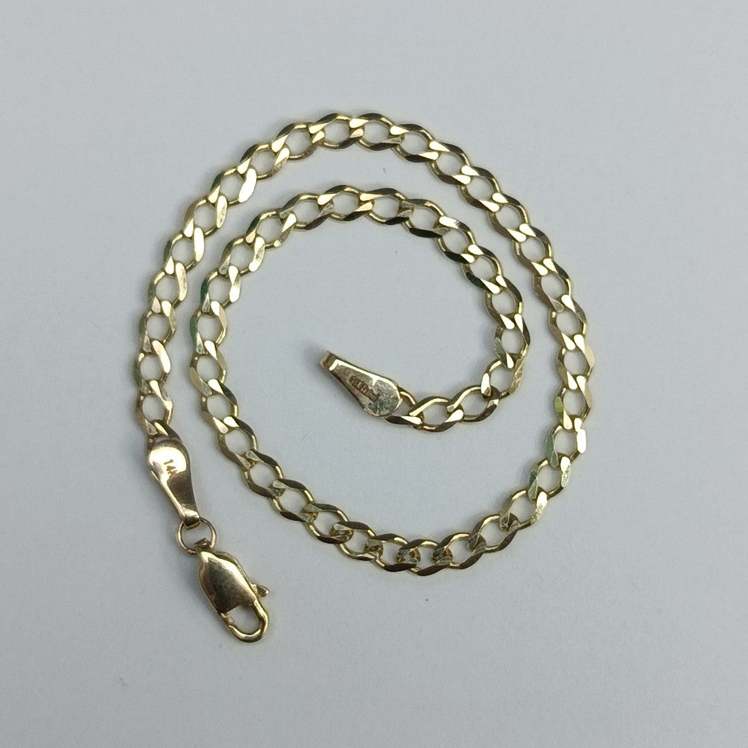 PULSERA TEJIDO BARBADA 14K 21 CM 3.8 GR (NUEVO)