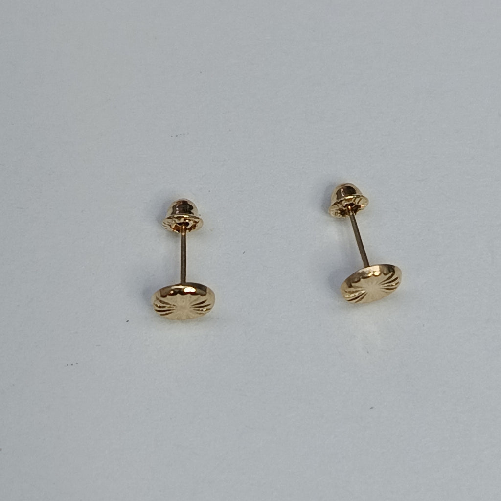 BROQUELES BROQUEL FIG BOTON RAYADO 14K 0.1577 GR (NUEVO)