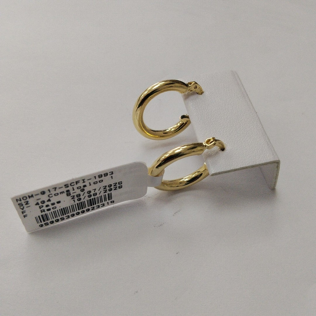 ARETES TEJIDO ARRACADAS LISAS 14K 1.6 GR (NUEVO)