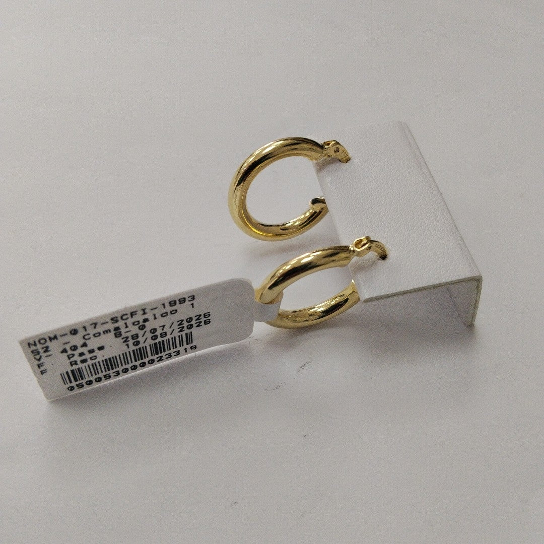 ARETES TEJIDO ARRACADAS LISAS 14K 1.6 GR (NUEVO)