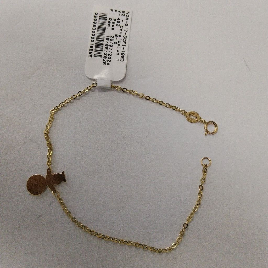 PULSERA TEJIDO ESPECIAL FIG NIÑO 14K 18 CM 1.4 GR (NUEVO)