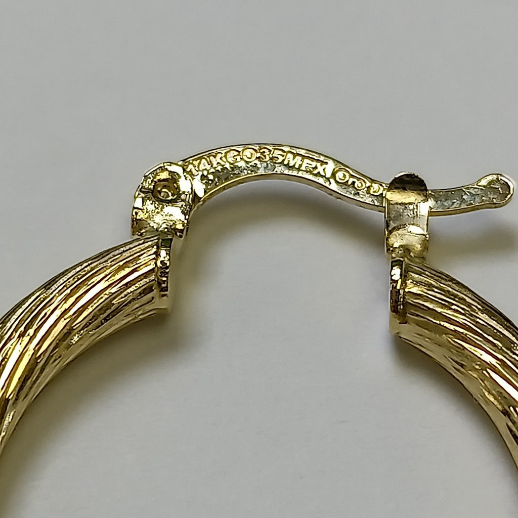 ARETES TEJIDO ARRACADAS ASTRIADAS 14K 2.9 GR (NUEVO)