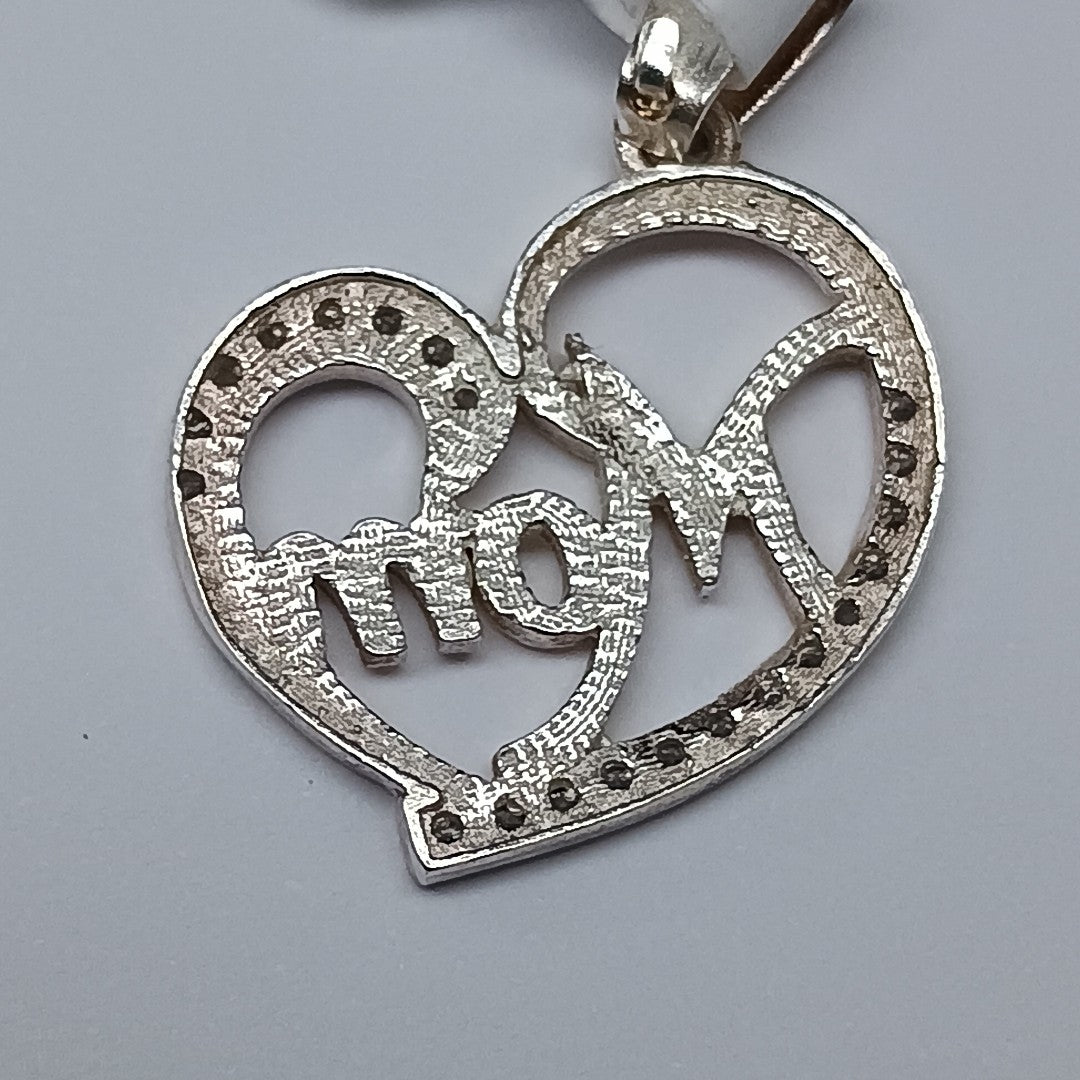 DIJE CORAZON C/CIRCONIAS PLATA .925 3.1 GR (NUEVO)