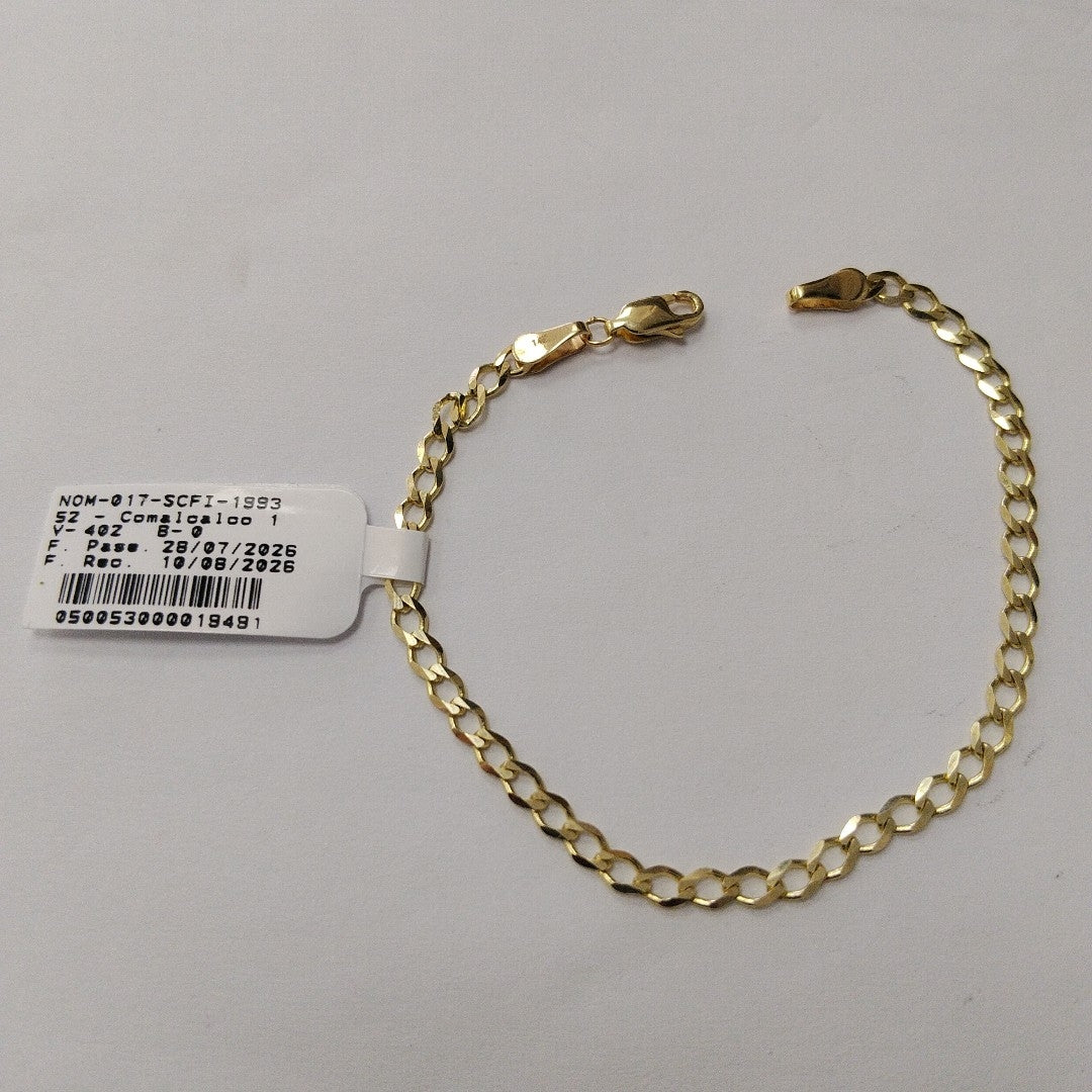 PULSERA TEJIDO BARBADA 14K 18 CM 3.4 GR (NUEVO)