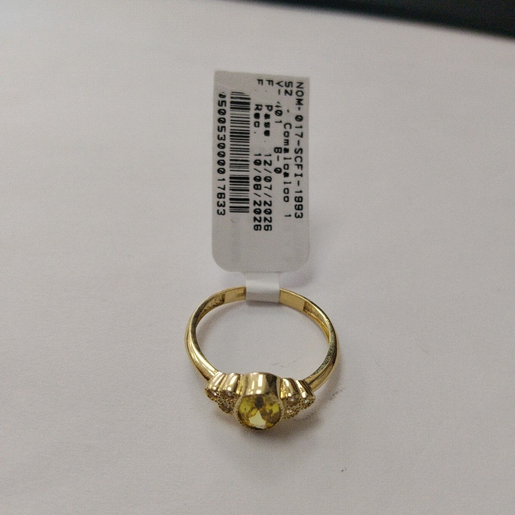 ANILLOS CON CIRCONIAS Y PIEDRA DE COLOR 14K TALLA 8 2 GR (NUEVO)