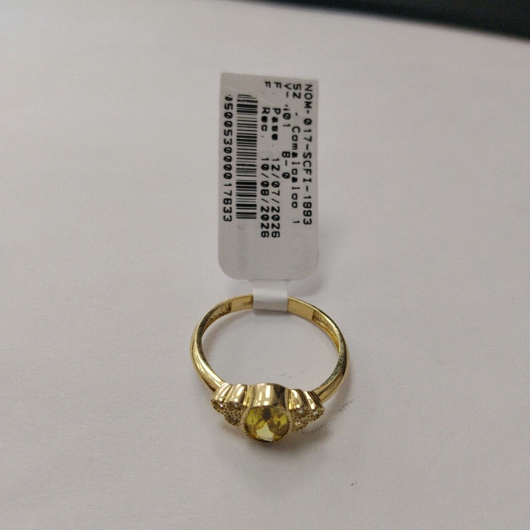 ANILLOS CON CIRCONIAS Y PIEDRA DE COLOR 14K TALLA 8 2 GR (NUEVO)