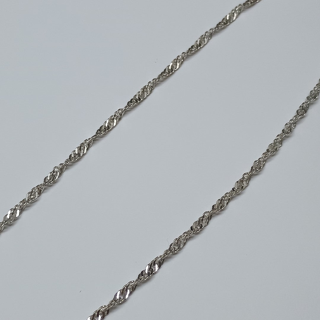 CADENA TEJIDO MEDIO TORZAL PLATA .925 55 CM 6.4 GR (NUEVO)