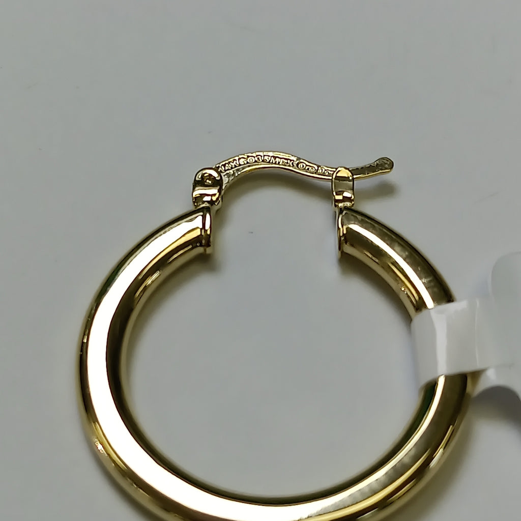 ARETES TEJIDO ARRACADA LISA 14K 2.1 GR (NUEVO)
