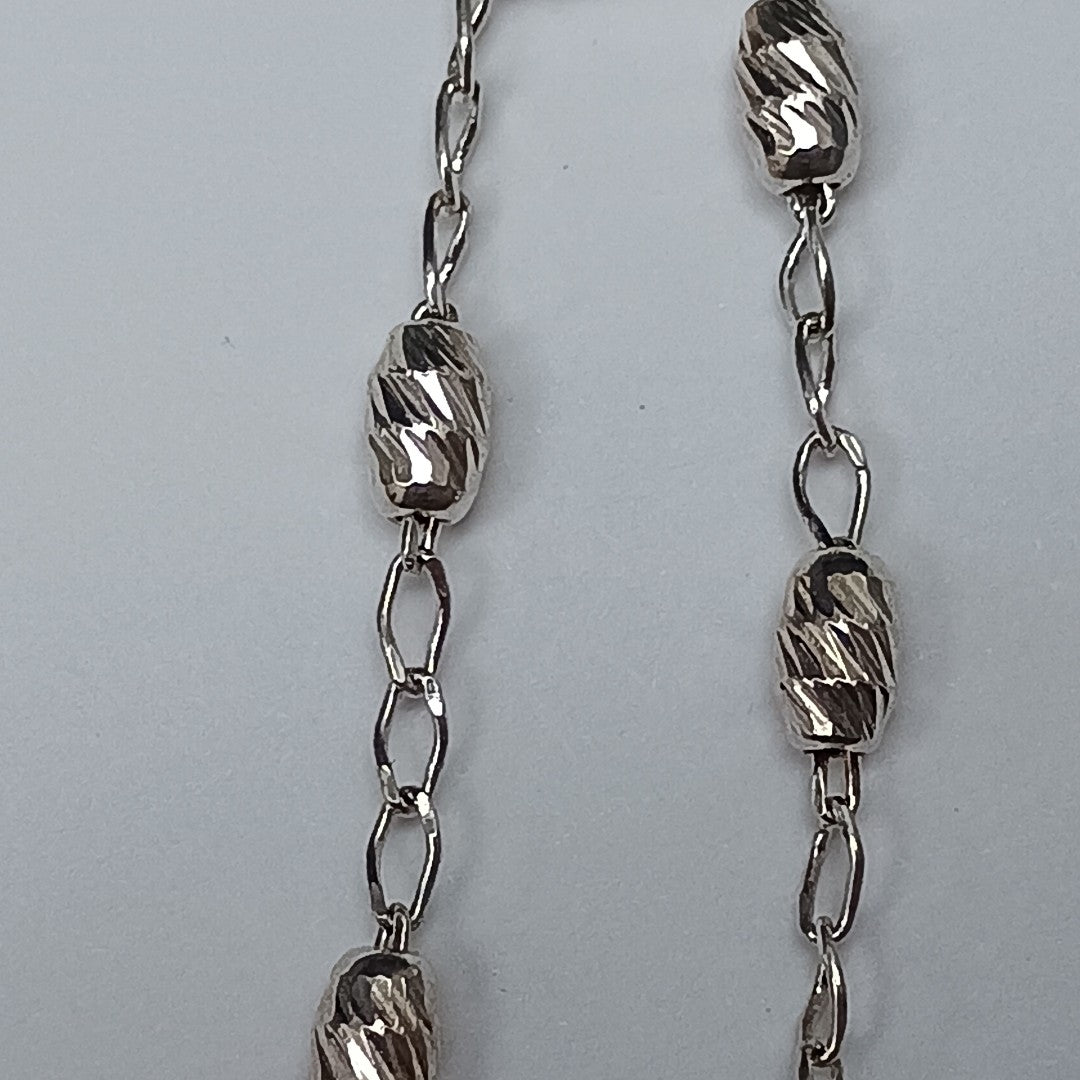PULSERA TEJIDO CORAZON PLATA .925 18 CM 3.4 GR (NUEVO)