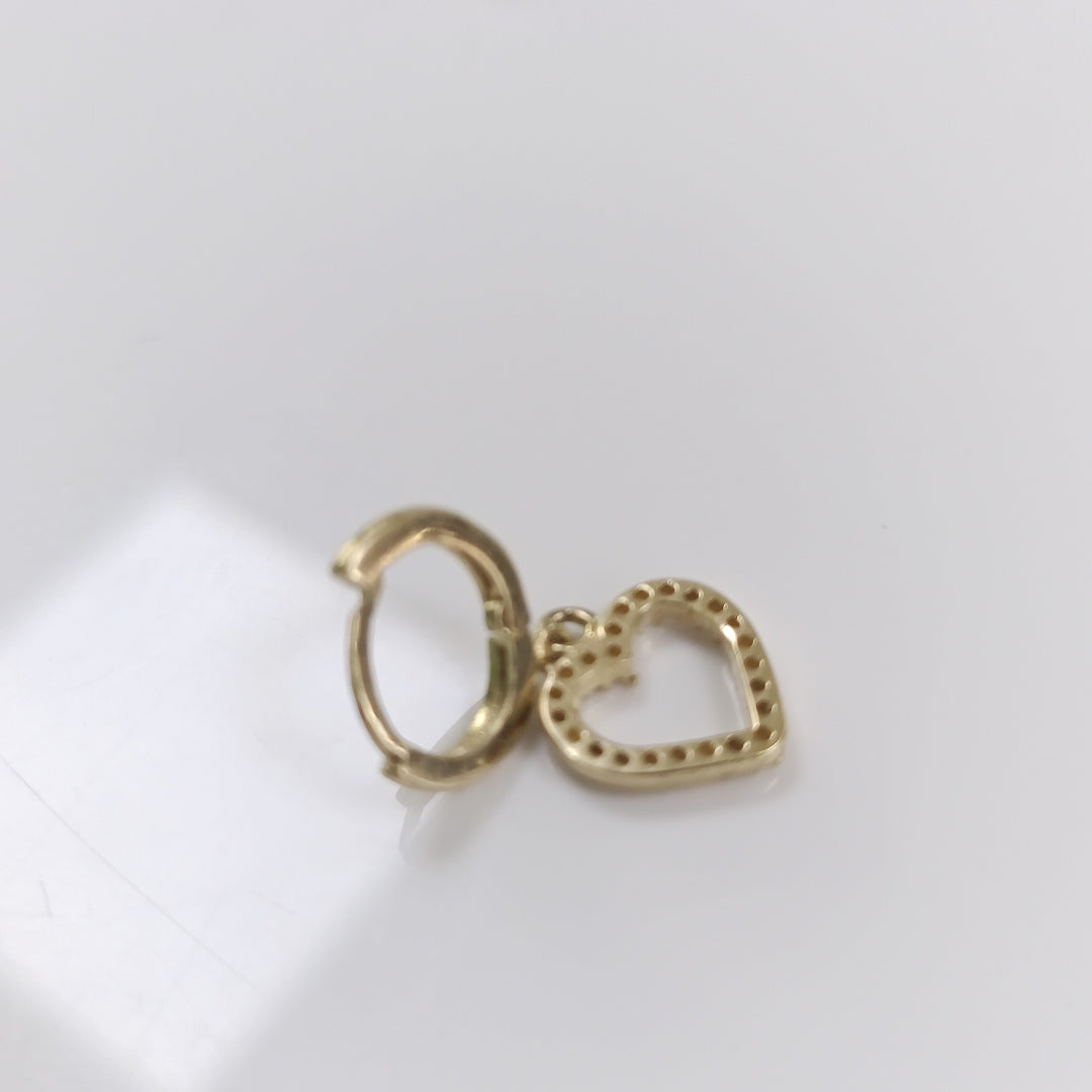 ARETES FIG CORAZON C CIRCONIAS 10K 2.6 GR (NUEVO)