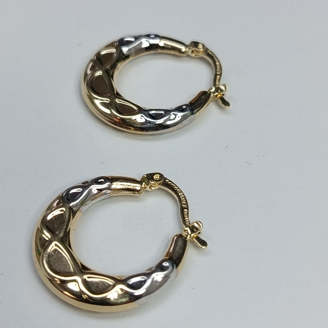 ARETES ARRACADAS COMBINADAS CON INFINITO 14K 2.3 GR (NUEVO)