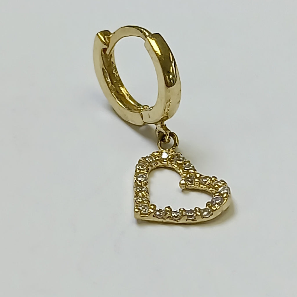 ARETES FIG CORAZON C CIRCONIAS 10K 1.8 GR (NUEVO)