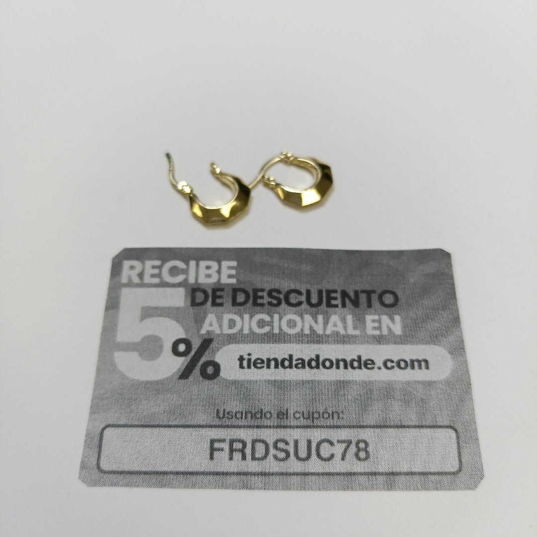 ARETES TEJIDO ARRACADA FACETADA 14K 1.3 GR (NUEVO)