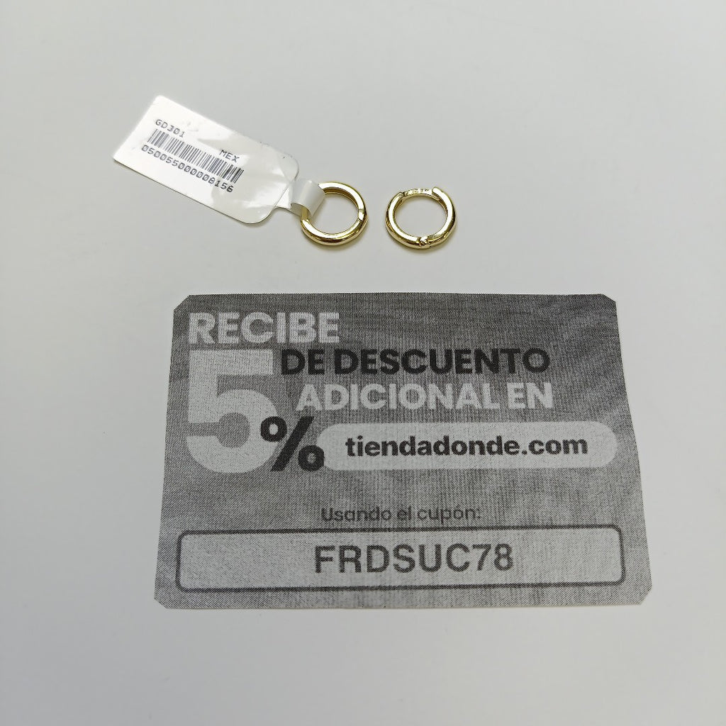 ARETES ARRACADAS LISAS 10K 1.2 GR (NUEVO)
