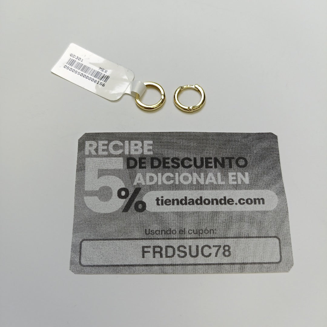 ARETES ARRACADAS LISAS 10K 1.2 GR (NUEVO)