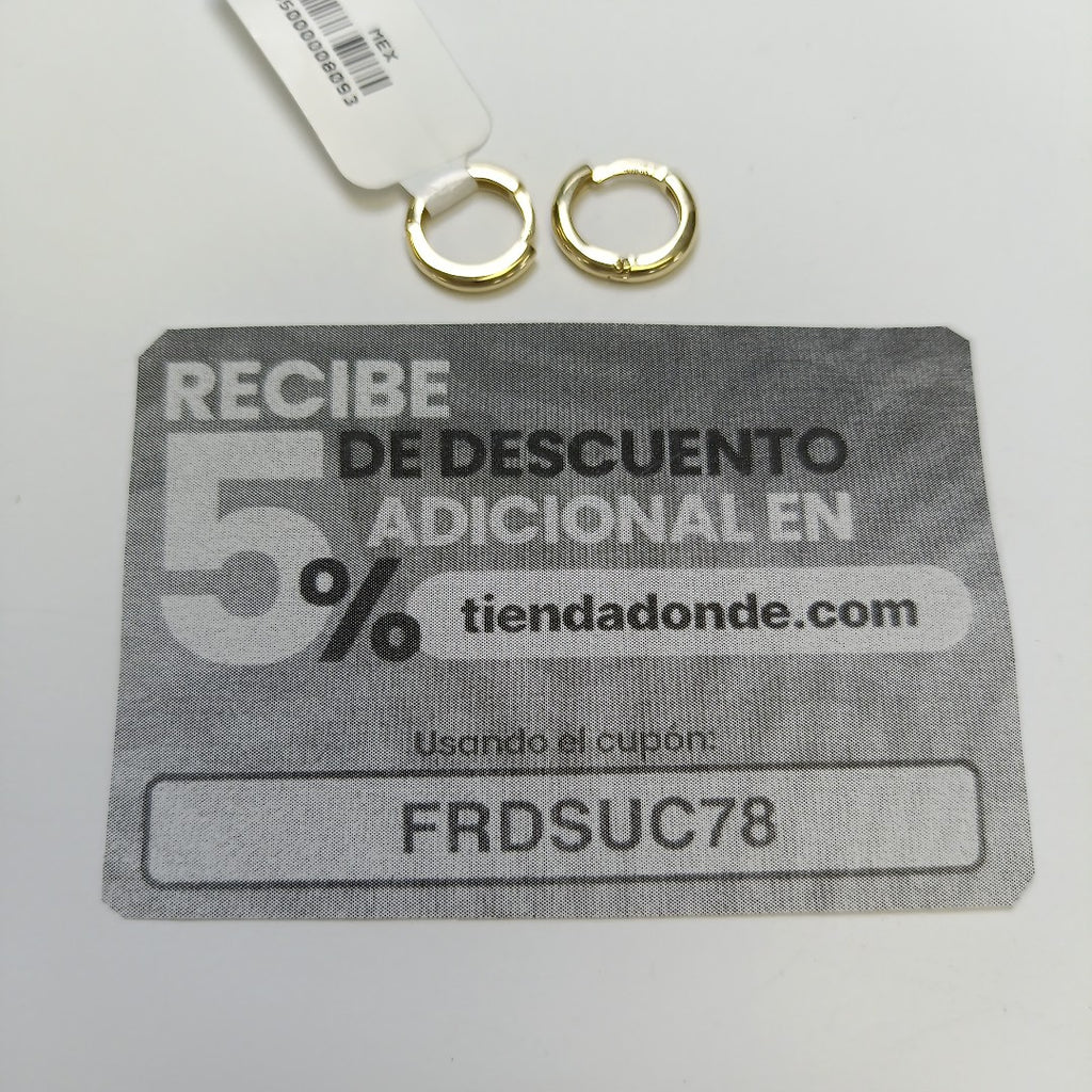 ARETES ARRACADAS LISAS 10K 1.3 GR (NUEVO)