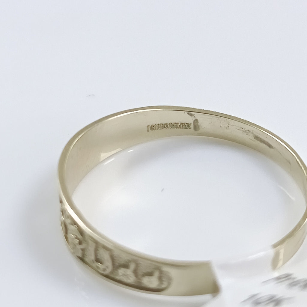 ANILLOS ARGOLLA DE LA SUERTE 10K TALLA 9 1.3 GR (NUEVO)