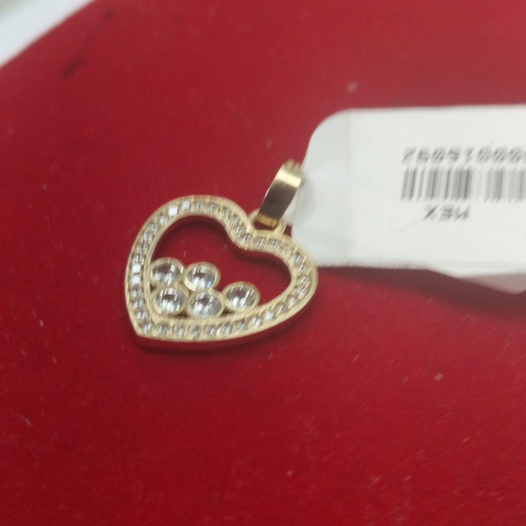 DIJE CORAZON CON CIRCONIAS 14K 1.7 GR (NUEVO)