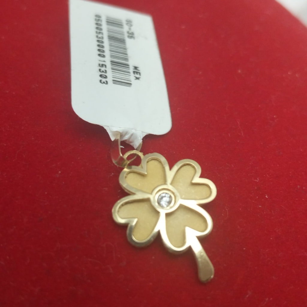 DIJE FIG TREBOL C CIRCONIA 14K 0.8 GR (NUEVO)