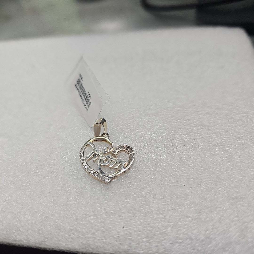 DIJE CORAZON C/CIRCONIAS PLATA .925 2.9 GR (NUEVO)