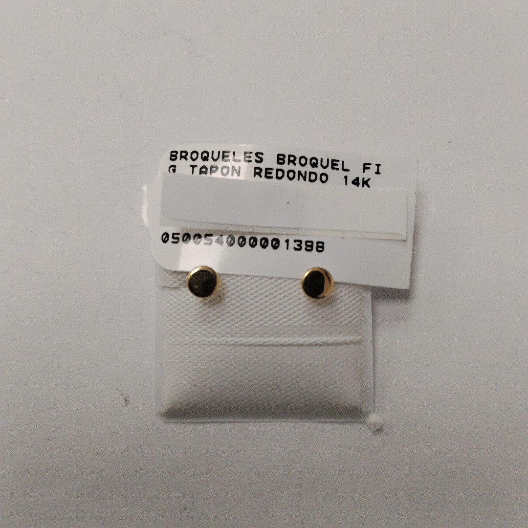 BROQUELES BROQUEL FIG TAPON REDONDO 14K 0.1408 GR (NUEVO)