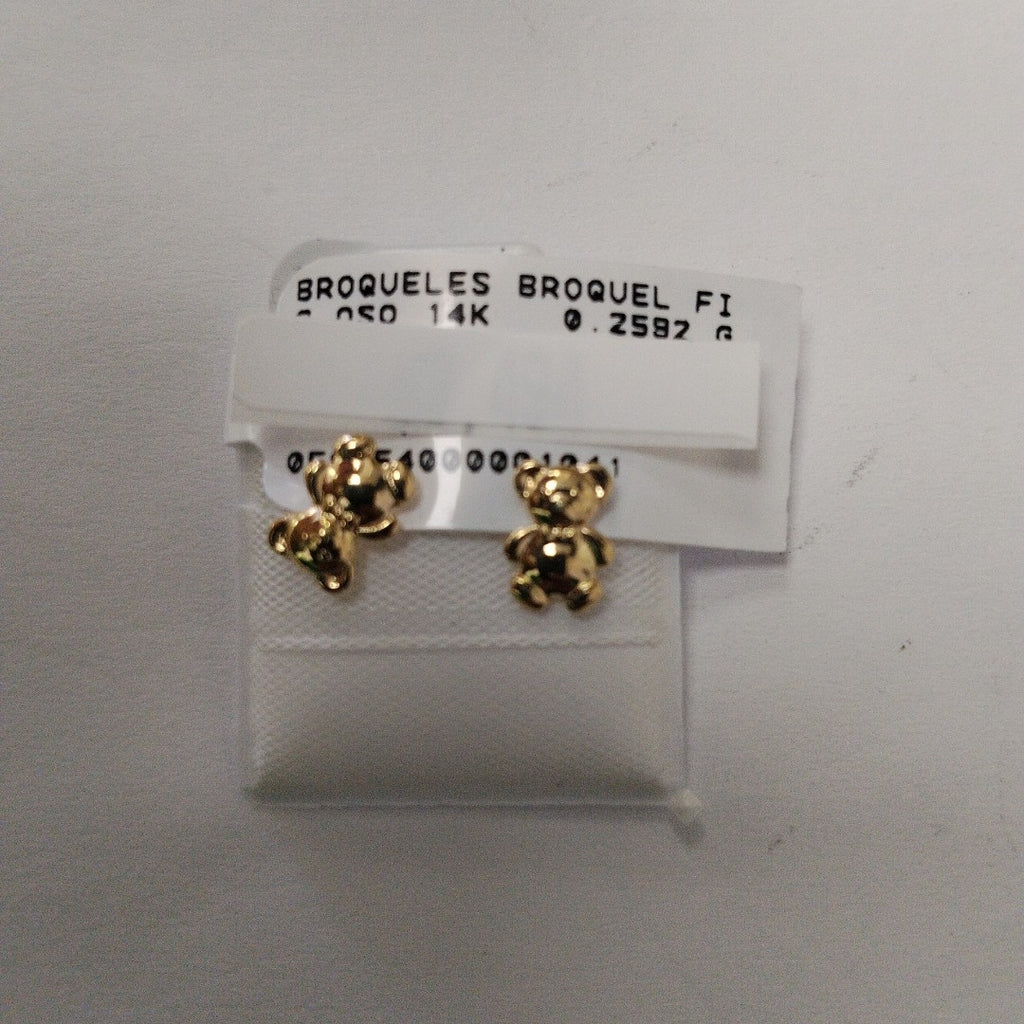 BROQUELES BROQUEL FIG OSO 14K 0.2592 GR (NUEVO)