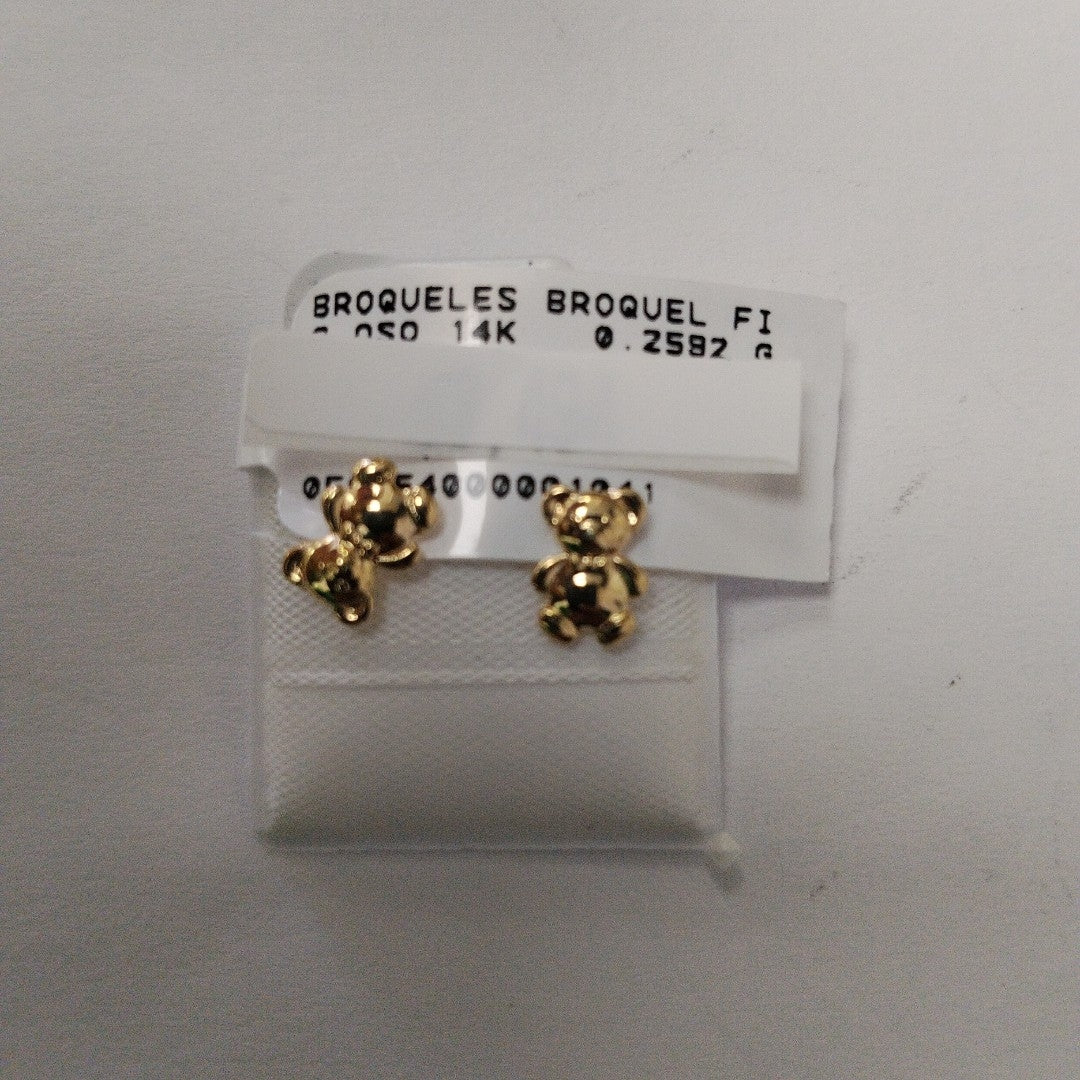 BROQUELES BROQUEL FIG OSO 14K 0.2592 GR (NUEVO)