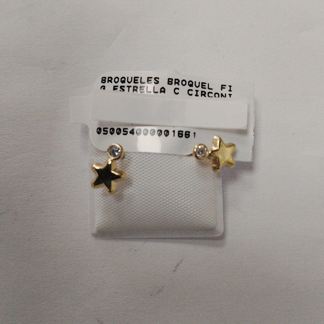 BROQUELES BROQUEL FIG ESTRELLA C CIRCONIA 14K 0.2603 GR (NUEVO)