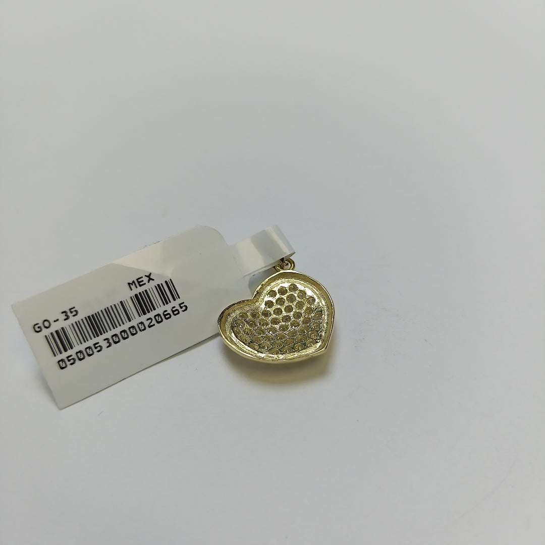 DIJE TEJIDO CORAZON CON CIRCONIAS 14K 1.8 GR (NUEVO)