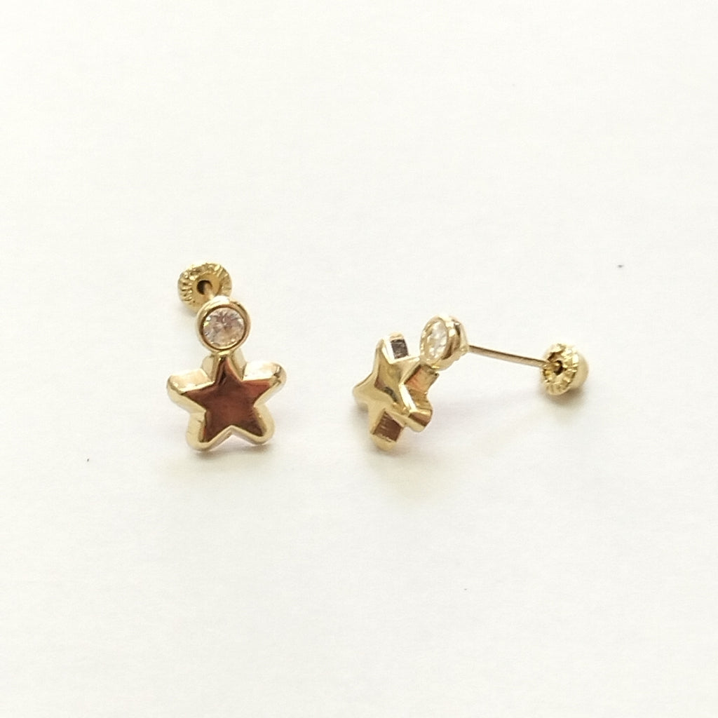 BROQUELES BROQUEL FIG ESTRELLA C CIRCONIA 14K 0.2603 GR (NUEVO)