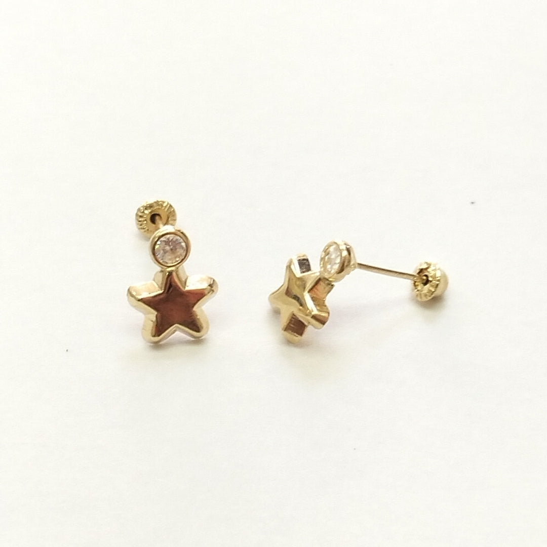 BROQUELES BROQUEL FIG ESTRELLA C CIRCONIA 14K 0.2603 GR (NUEVO)