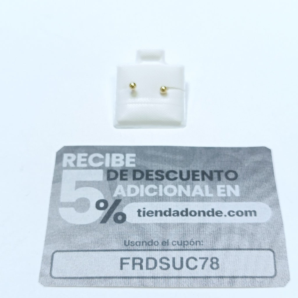 BROQUELES BROQUEL FIG ESFERA 14K 0.1408 GR (NUEVO)