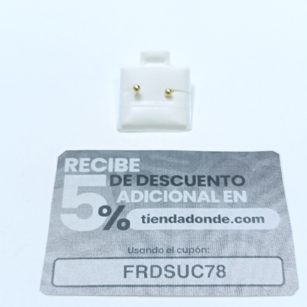 BROQUELES BROQUEL FIG ESFERA 14K 0.1408 GR (NUEVO)