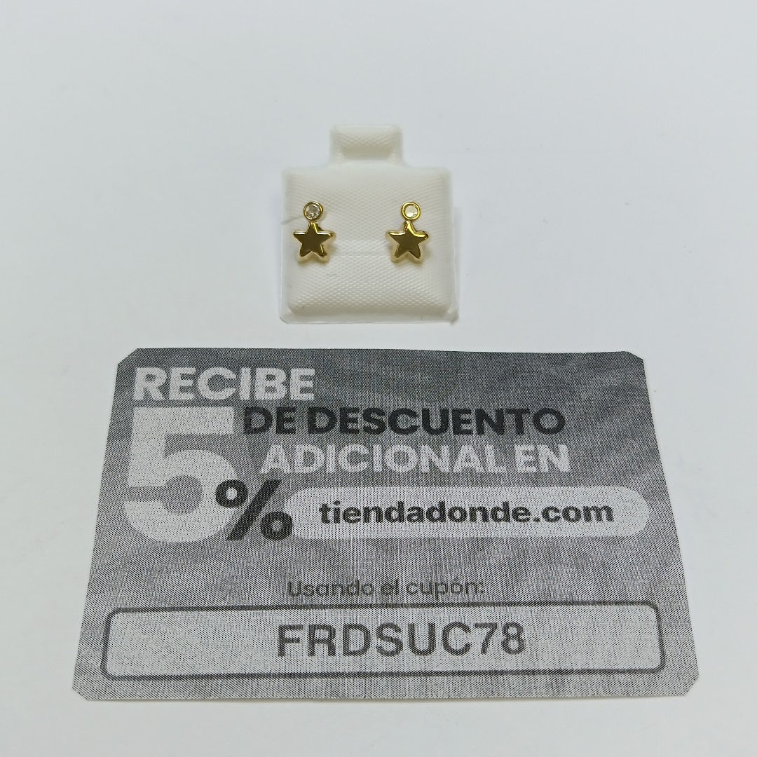 BROQUELES BROQUEL FIG ESTRELLA C CIRCONIA 14K 0.2603 GR (NUEVO)