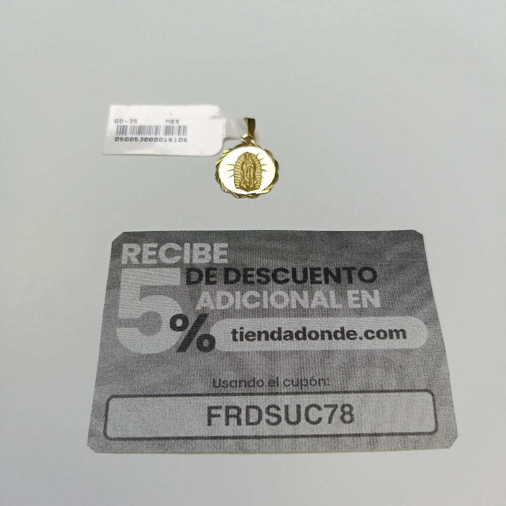 DIJE MEDALLA RELIGIOSA 14K 0.7 GR (NUEVO)