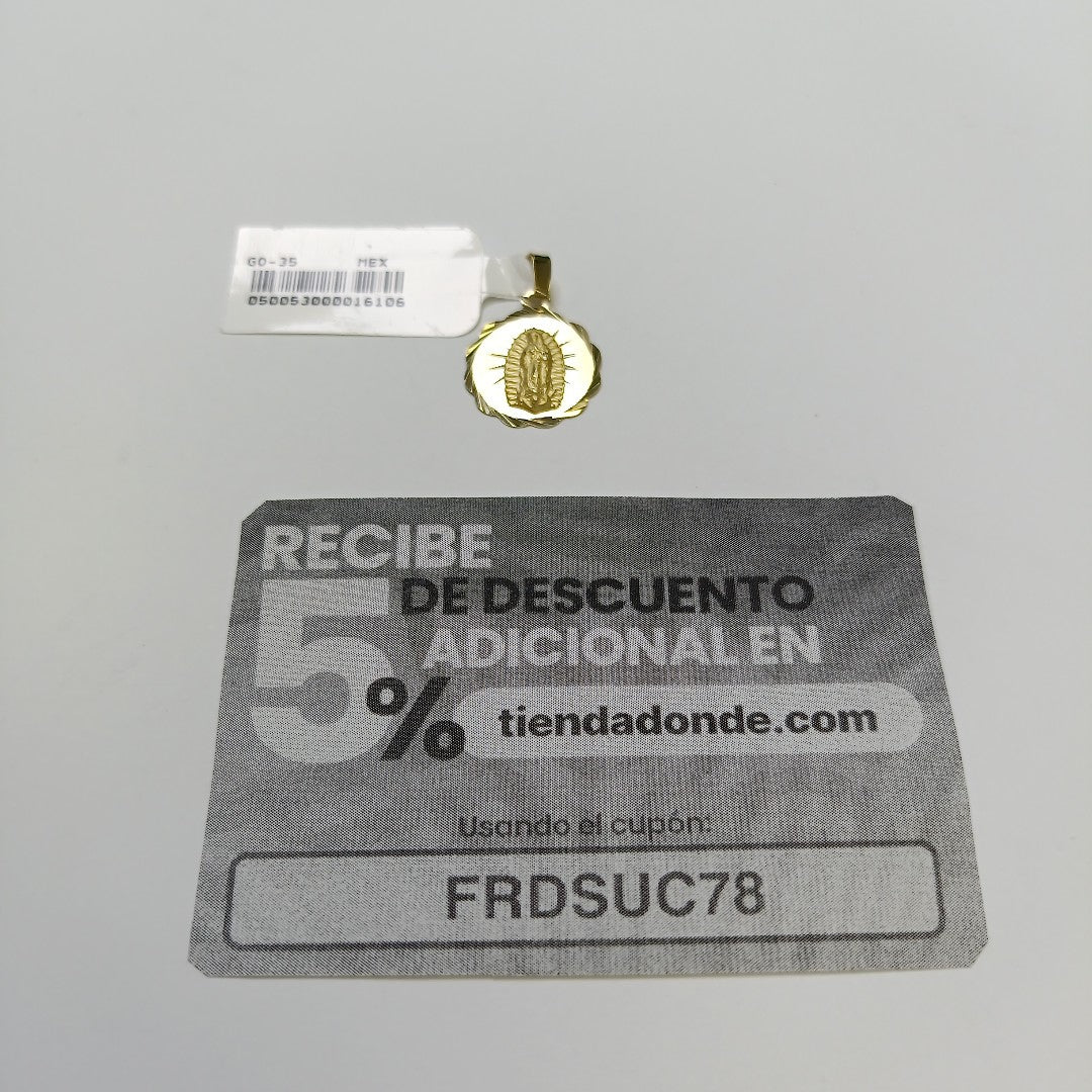 DIJE MEDALLA RELIGIOSA 14K 0.7 GR (NUEVO)