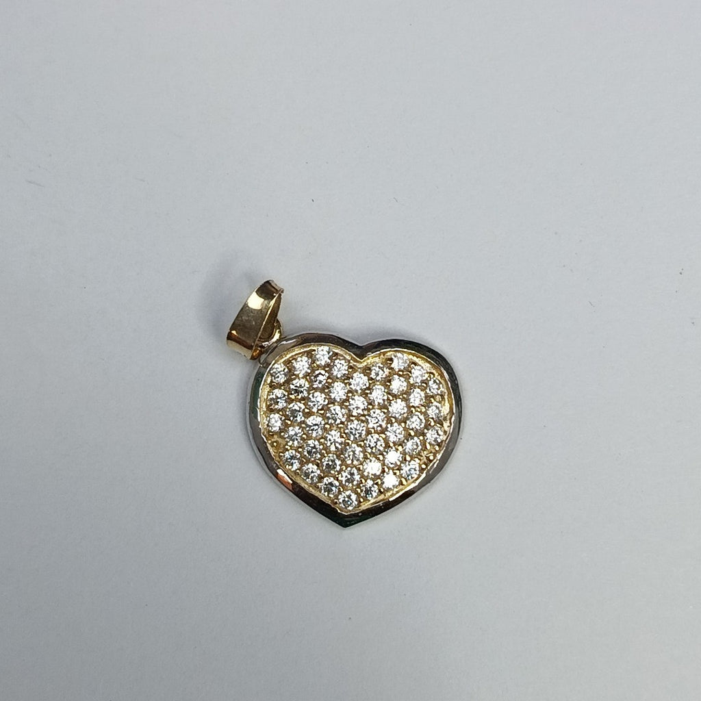 DIJE CORAZON CON CIRCONIAS 14K 1.8 GR (NUEVO)