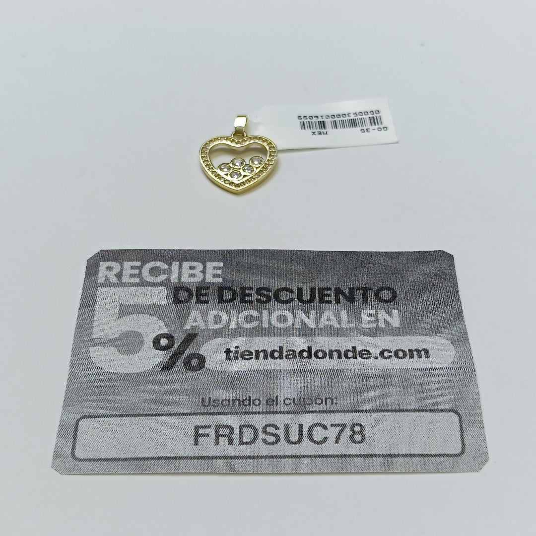 DIJE CORAZON CON CIRCONIAS 14K 1.7 GR (NUEVO)