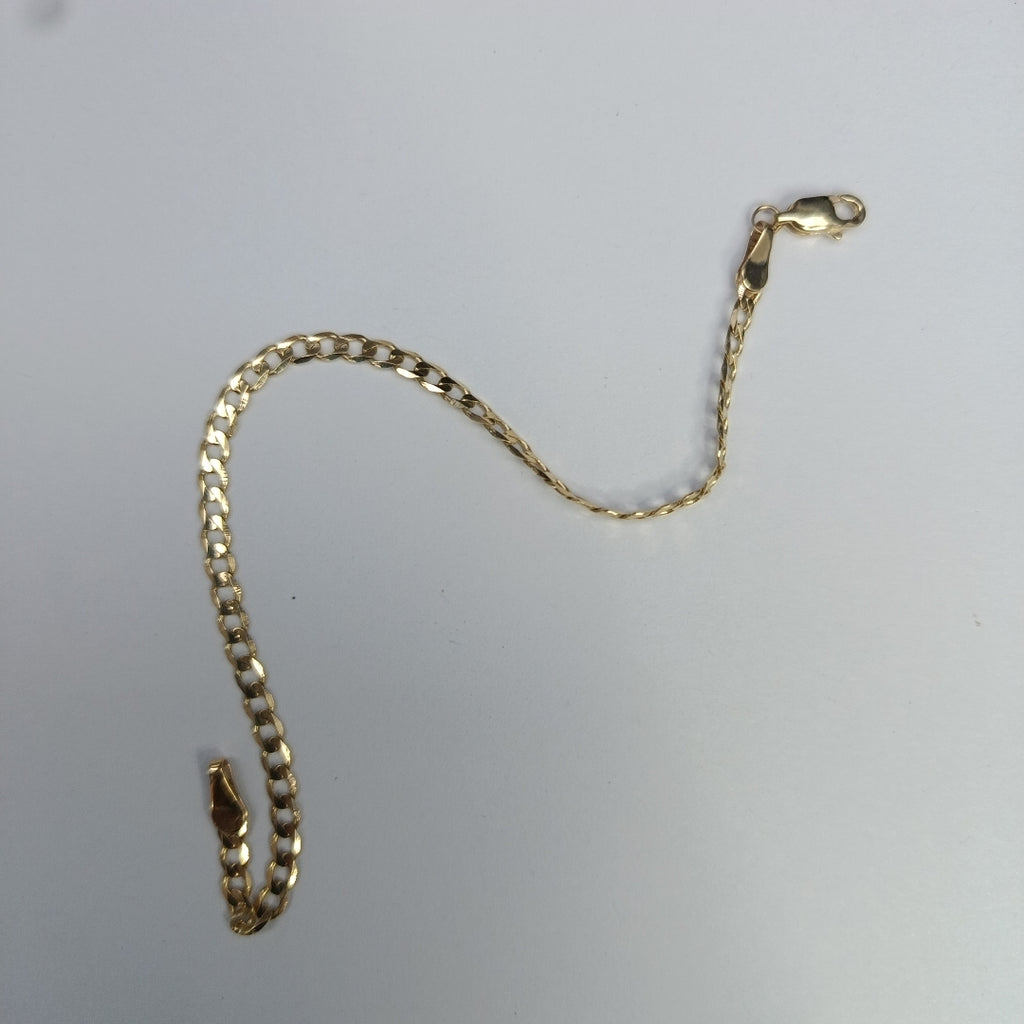 PULSERA TEJIDO BARBADA 14K 18 CM 3.2 GR (NUEVO)