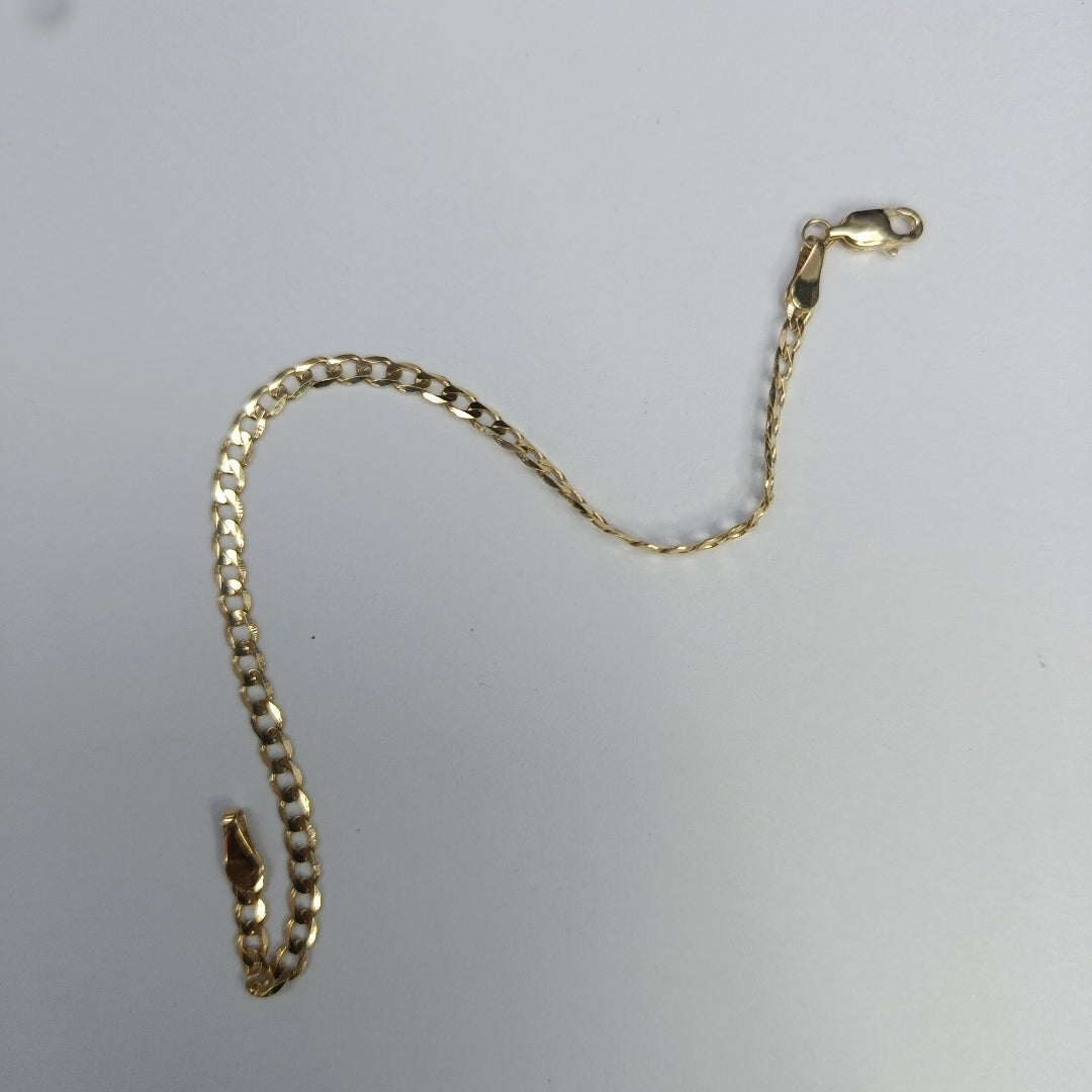 PULSERA TEJIDO BARBADA 14K 18 CM 3.2 GR (NUEVO)